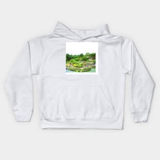 zen garden in japanese american park landscape wallpaper photo art Kids Hoodie